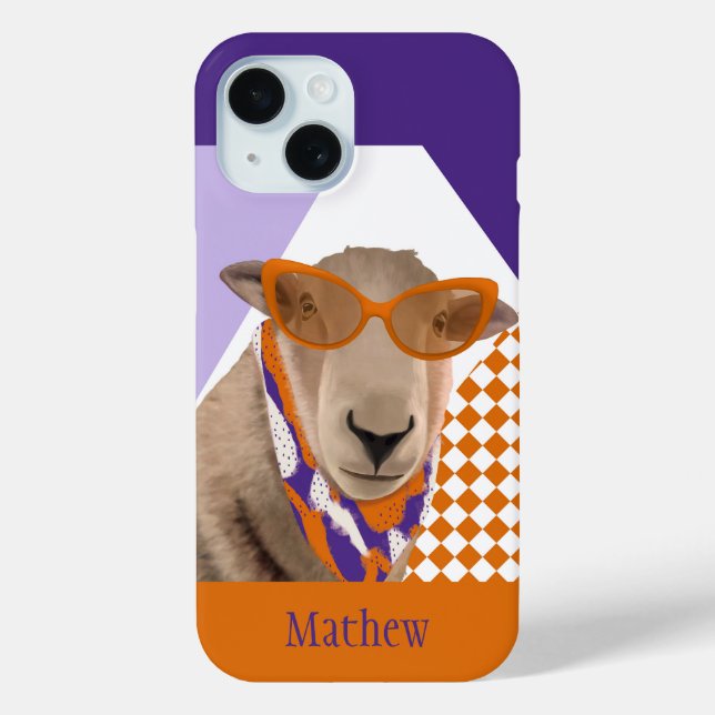 Coques Case-Mate iPhone Mignonne Mouton Avec Lunettes (Verso)
