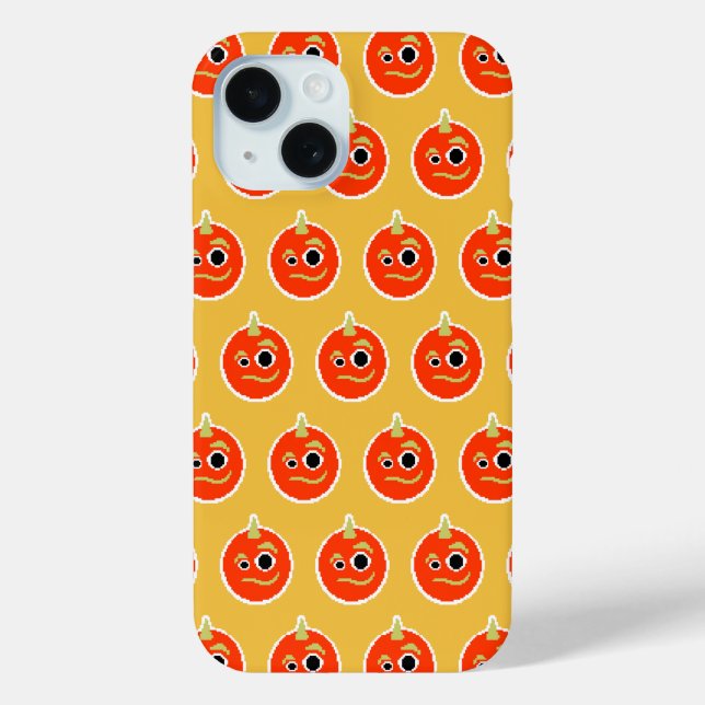 Coques Case-Mate iPhone Mignonne pixellisé monstre orangé face lancer orei (Verso)