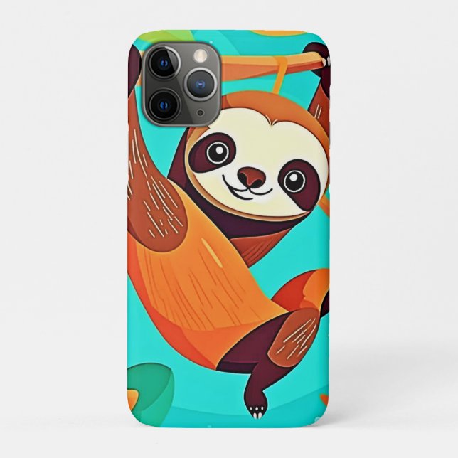 Coques Case-Mate iPhone Mignonne Sloth pendue dans la jungle (Dos)