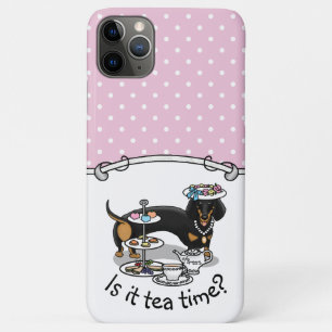 Case-Mate iPhone Case Mignonne Tea Party Dachshund Dog (noir & bronzage)