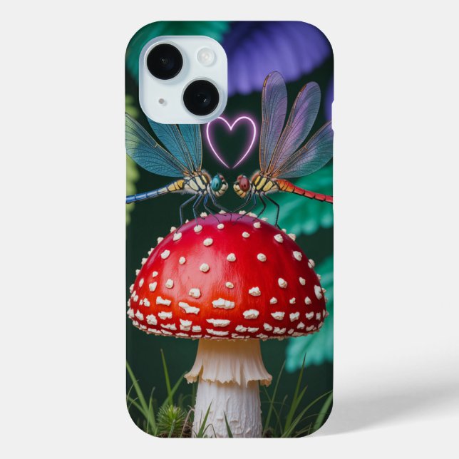 Coques Case-Mate iPhone Mignonnes libellules sur un champignon - (Verso)