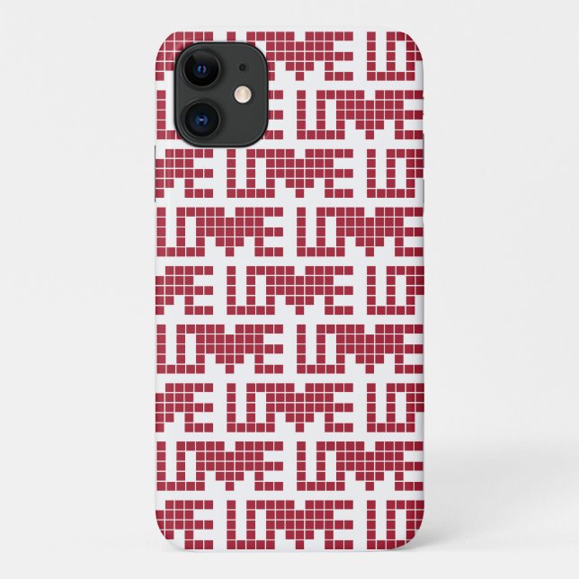 Coques Case-Mate iPhone Mignons carrés d'amour rouges lettres (Dos)