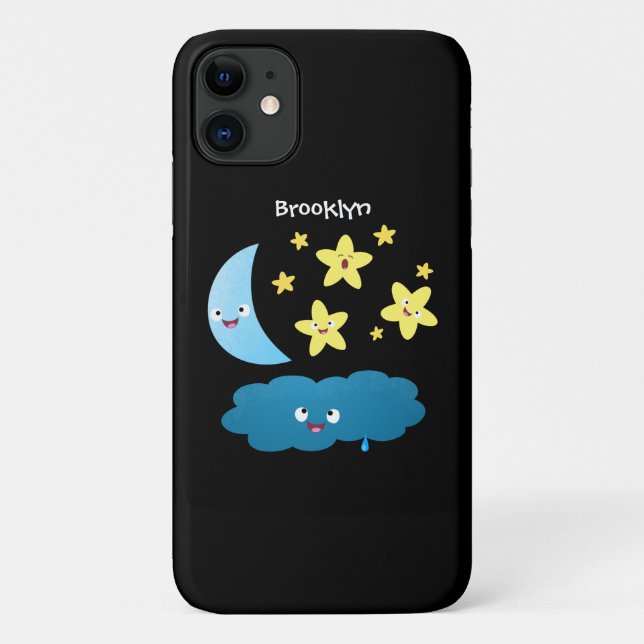 Coques Case-Mate iPhone Mignons étoiles chantant, lune et bande dessinée d (Dos)