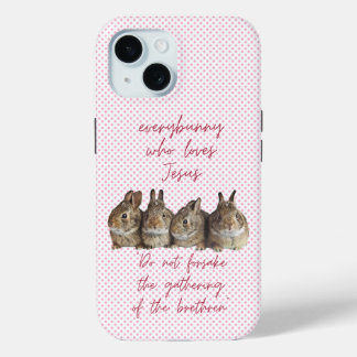 Coque Case-Mate iPhone Mignons lapins bruns roses religieux se câlinant