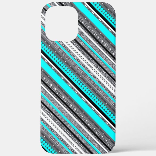 Coques Case-Mate iPhone Mignons motifs aztèques gris aqua (Verso)