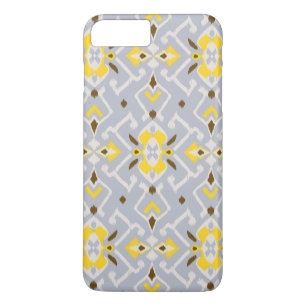 Coque Case-Mate iPhone Mignons motifs tribaux ikat jaune gris