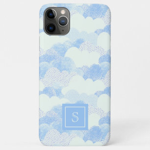 Case-Mate iPhone Case Mignons nuages de pluie Monogramme personnalisé