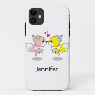 Coque Case-Mate iPhone Mignons renards dans l'amour caricature filles
