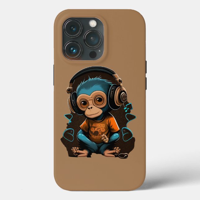 Coques Case-Mate iPhone Mignons Singe Écouter Musique, Musique Singe Immer (Verso)