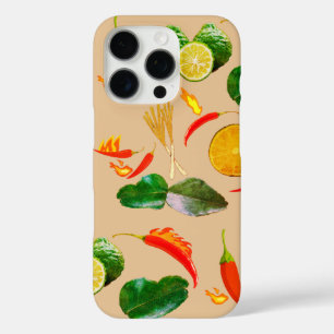 Coque iPhone 16 Pro Mikitiez cuisine thaïlandaise rouge chaux bergamon