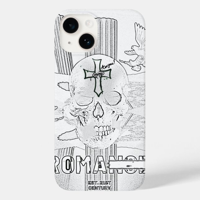 Coques Case-Mate iPhone Mikitiez Dreamer crâne tatto arc-en-ciel rocher ro (Verso)