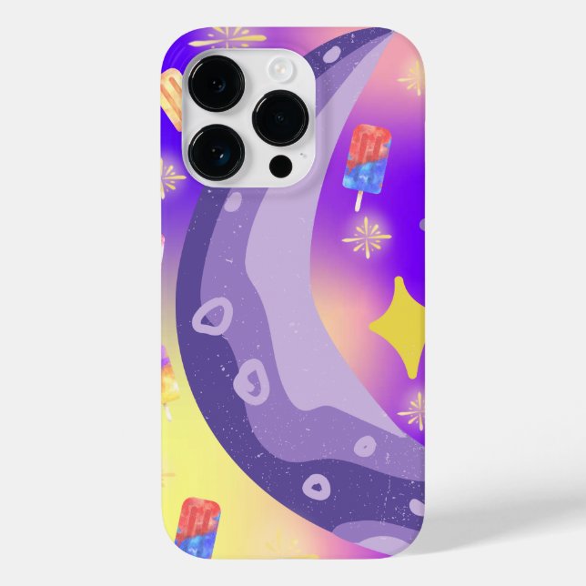 Coques Case-Mate iPhone Mikitiez été arc-en-ciel popsicle or violet (Verso)