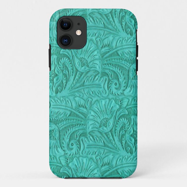 Coques Case-Mate iPhone Milieu Turquoise Cuir à outils Imprimer Ouest (Dos)