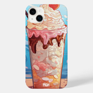 Coque Case-Mate iPhone Milkshake de glace personnalisé avec monogramme