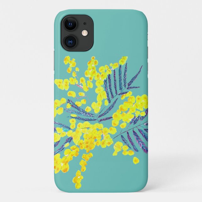 Coques Case-Mate iPhone Mimosa Acacia dorée art floral australien (Dos)