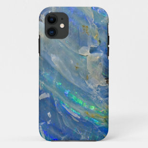 Coque iPhone 11 Mineraloid opale bleu 2