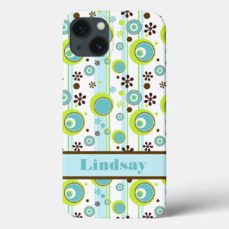 Coques Pour iPhone Mini boîtier iPad | Cercles | Aqua Green Brown