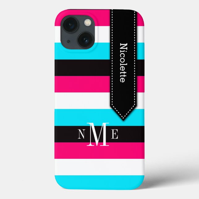 Coques Case-Mate iPhone Mini boîtier iPad | Tracées | Bleu, Rose, Noir (Verso)
