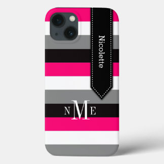 Coque Case-Mate iPhone Mini boîtier iPad | Tracées | Fuchsia Gris Noir