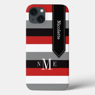 Coques Pour iPhone Mini boîtier iPad Tracées Rouge, noir, gris