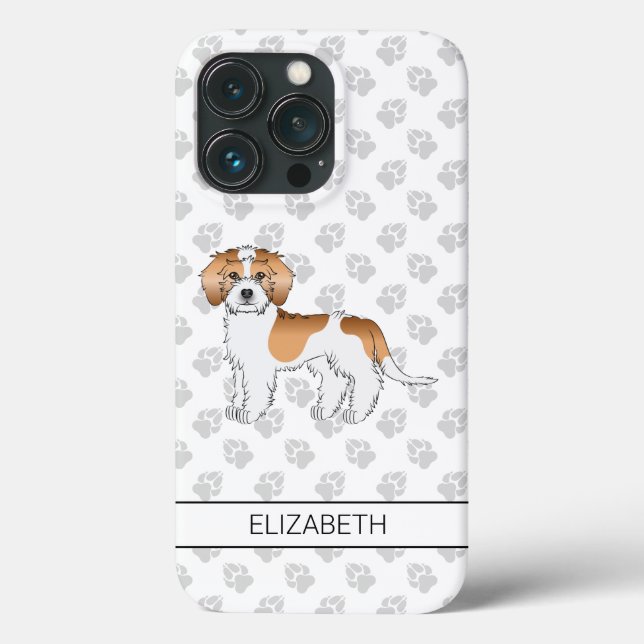 Coques Case-Mate iPhone Mini Goldendoodle couleur abricot parti et nom (Verso)