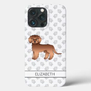 Case-Mate iPhone Case Mini Goldendoodle Rouge Dessin Animé Chien & Nom