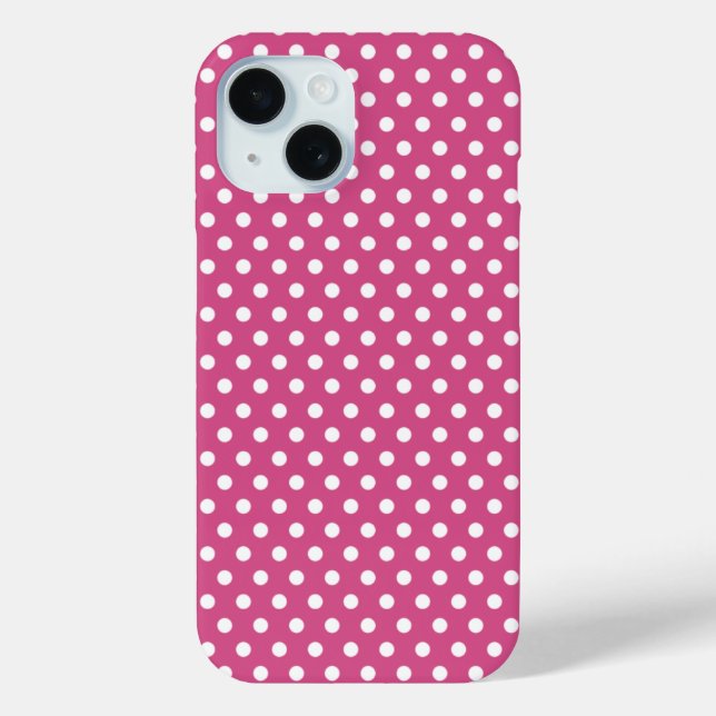 Coques Case-Mate iPhone Mini Pois blancs sur Cranberry Pink (Verso)