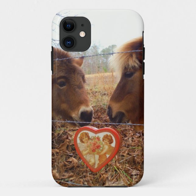 Coques Case-Mate iPhone Miniature Donkey & Horse Valentine Heart (Dos)