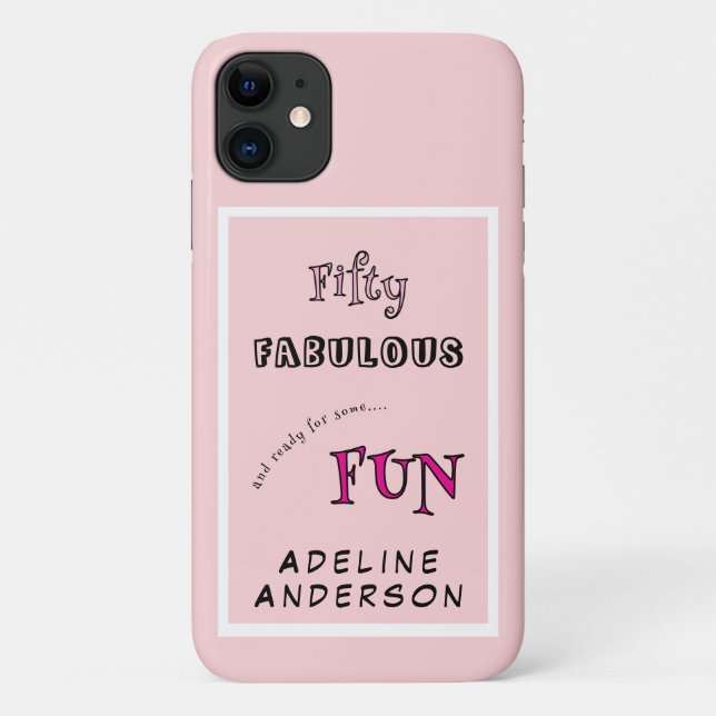 Coques Case-Mate iPhone Minimal Cinquante Fantastique Typographie Rose 50  (Dos)