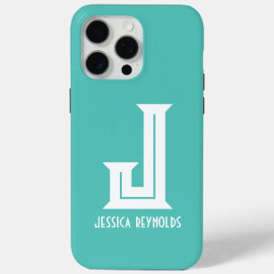 Coque Case-Mate iPhone Minimal Monogramme Aqua
