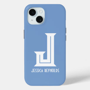 Coque Case-Mate iPhone Minimal Monogramme Bleu