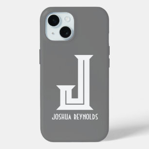 Coque Case-Mate iPhone Minimal Monogramme Gris