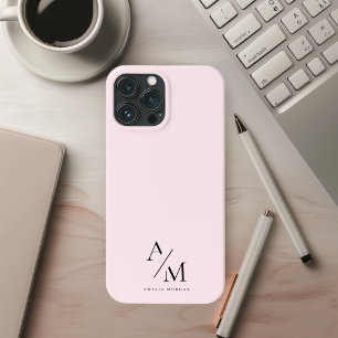 Case-Mate iPhone Case Minimal Pastel rose initial et personnalisé