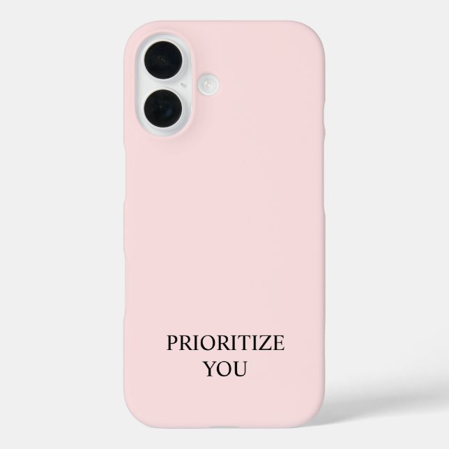 Coques Case-Mate iPhone Minimal Prioriser Vous Citation Rose Pastel (Verso)