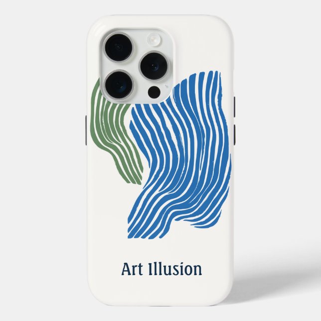 Coques Case-Mate iPhone Minimalist Art of Lines in Green and Blue (Verso)