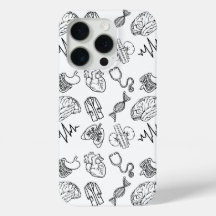 Minimalist Medical Doodles iPhone 15 Pro Case