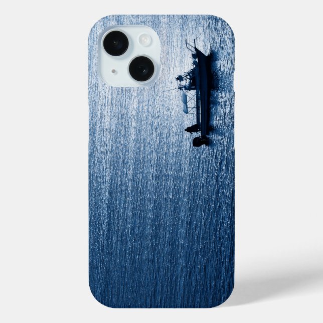 Coques Case-Mate iPhone Minimalist Ocean Wall Art Fisherman Blue (Verso)