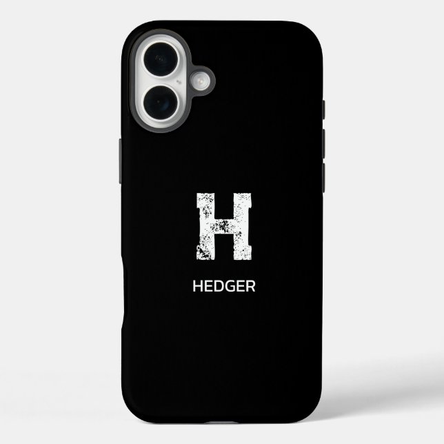 COQUES Case-Mate iPhone MINIMALIST WHITE ONE LETTER MONOGRAM NAME BLACK (Verso)