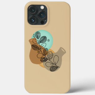 Case-Mate iPhone CASE MINIMALISTE ABSTRAITE BOHÉMIENNE À FEUILLES NOIRES