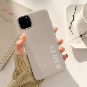 Coque Case-Mate iPhone Minimaliste Beige Neutre Nom Personnalisé
