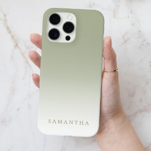Coque iPhone 16 Pro Max Minimaliste Dégradé Vert Moderne Élégant Personnal