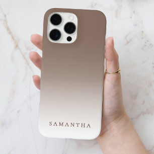 Coque iPhone 16 Pro Max Minimaliste Marron Dégradé Moderne Élégant Personn