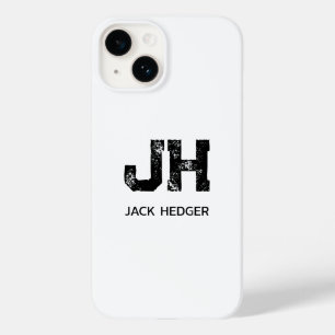 COQUE Case-Mate iPhone MINIMALISTE NOIR MONOGRAMME À DEUX LETTRES NOM BLA