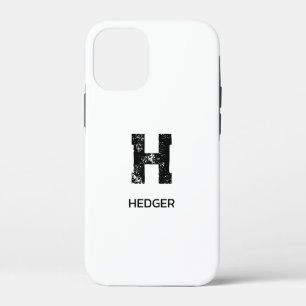 Case-Mate iPhone CASE MINIMALISTE NOIR MONOGRAMME À UNE LETTRE NOM BLANC