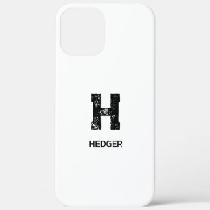 Case-Mate iPhone CASE MINIMALISTE NOIR MONOGRAMME À UNE LETTRE NOM BLANC
