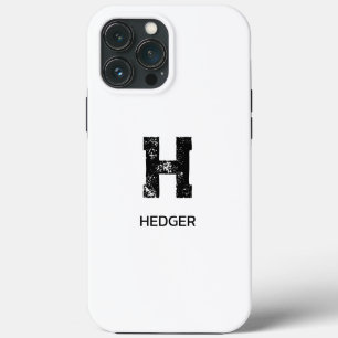 Case-Mate iPhone CASE MINIMALISTE NOIR UNE LETTRE MONOGRAMME NOM BLANC