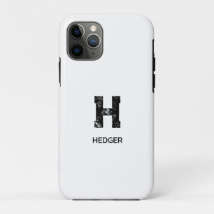 Case-Mate iPhone CASE MINIMALISTE NOIR UNE LETTRE MONOGRAMME NOM BLANC