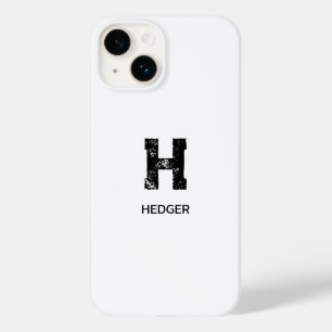 COQUE Case-Mate iPhone MINIMALISTE NOIR UNE LETTRE MONOGRAMME NOM BLANC