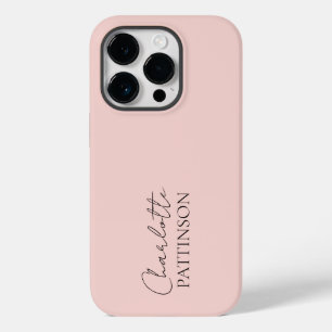 Coque Case-Mate iPhone Minimaliste Simple Élégant Nom personnalisé Rose P