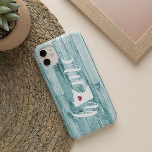 Case-Mate iPhone Case Minnesota Accueil État Turquoise Look bois